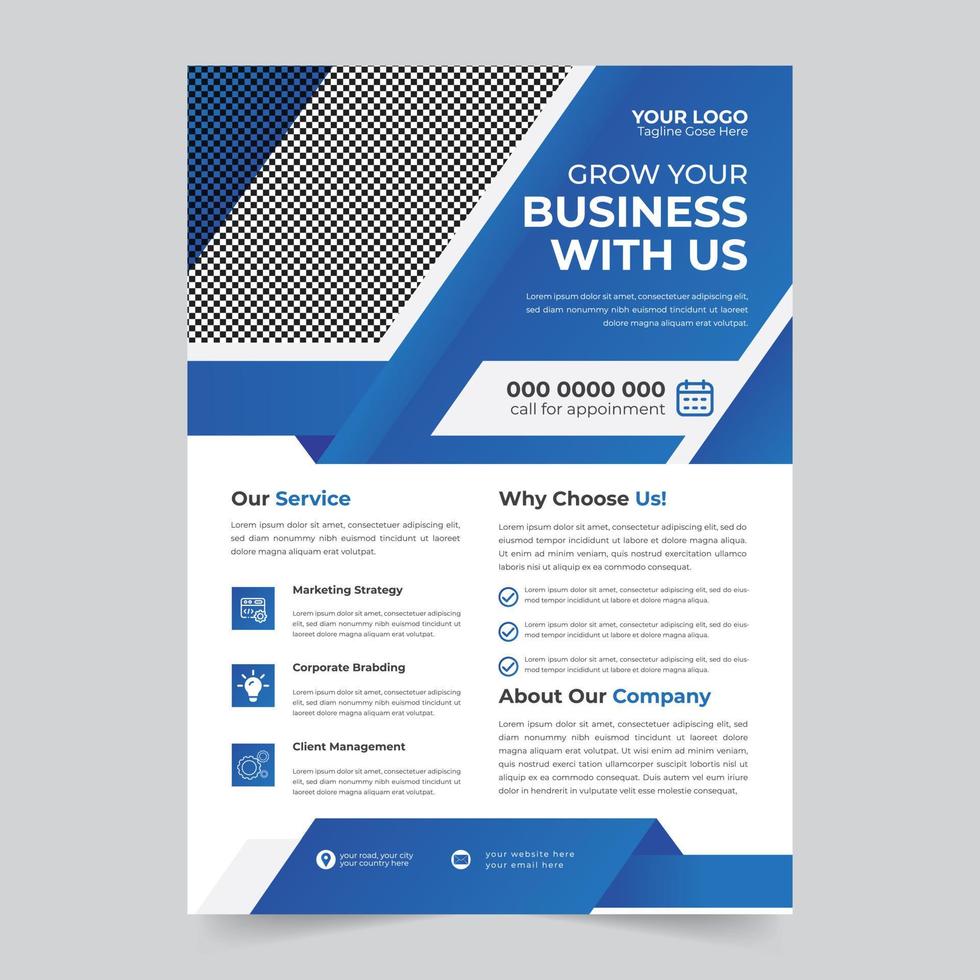 Trendy editable professional and modern corporate marketing business flyer design vector template