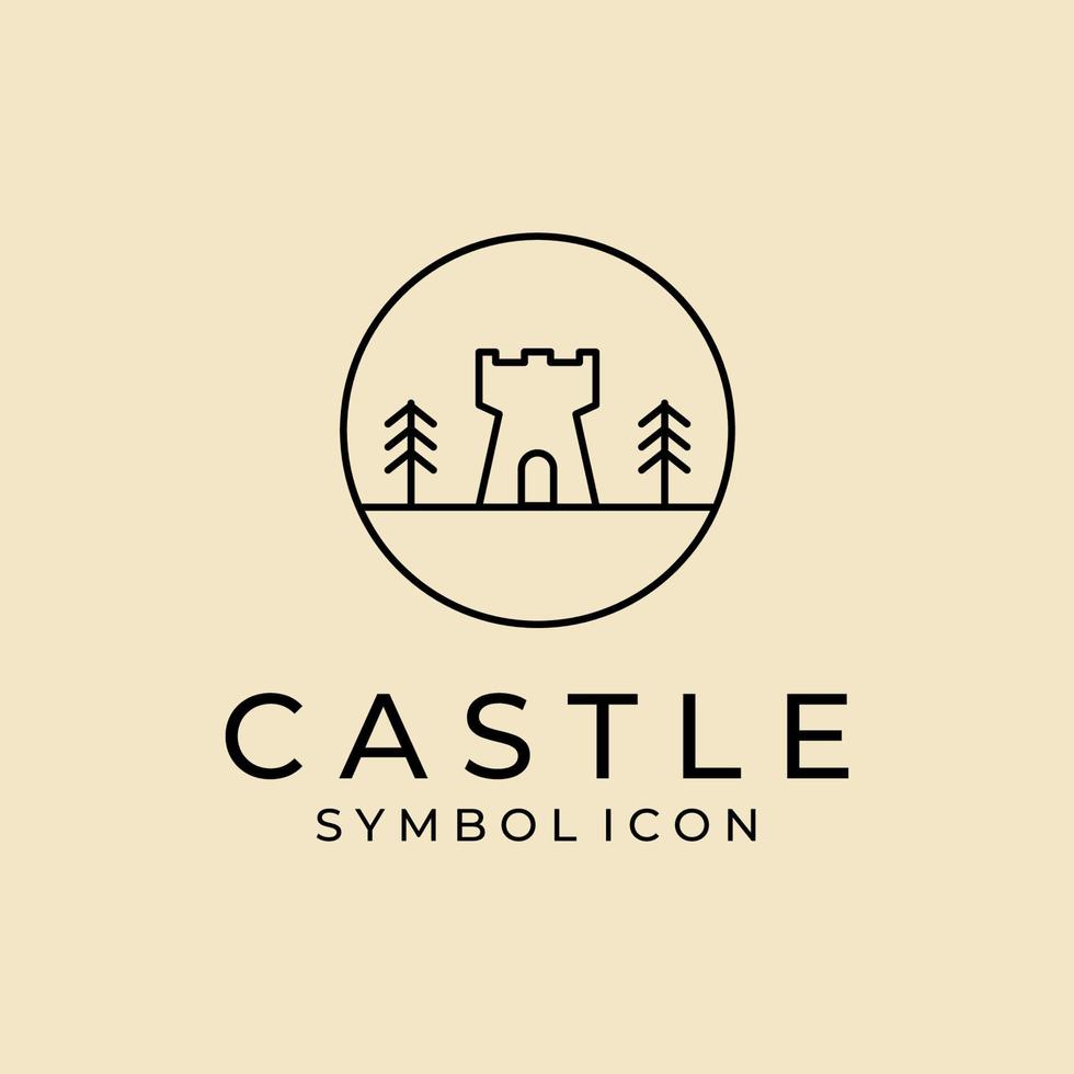 Castle creative logo line art design vector