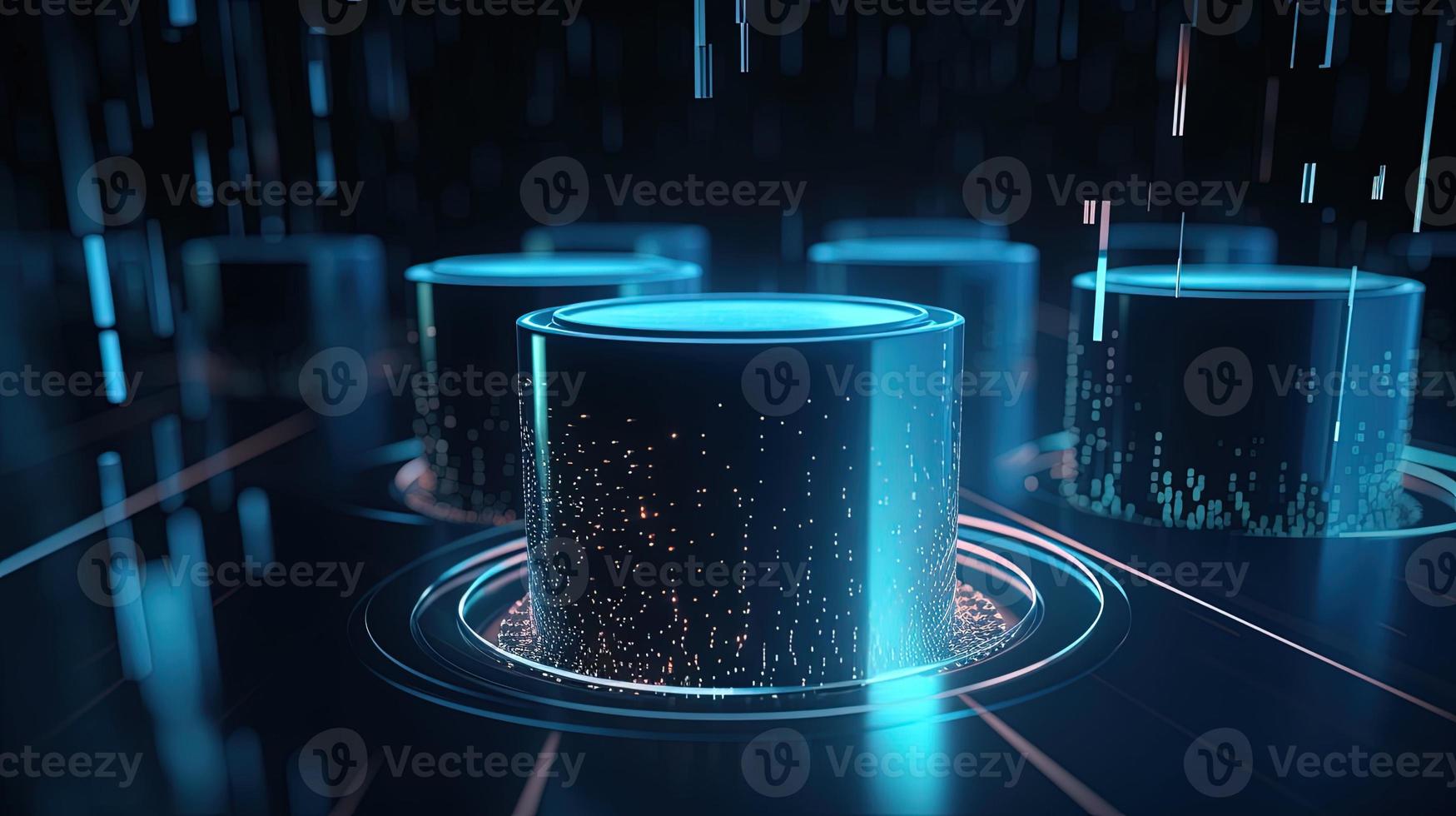 3D rendering of abstract technology concept. Digital data transfer and communication photo