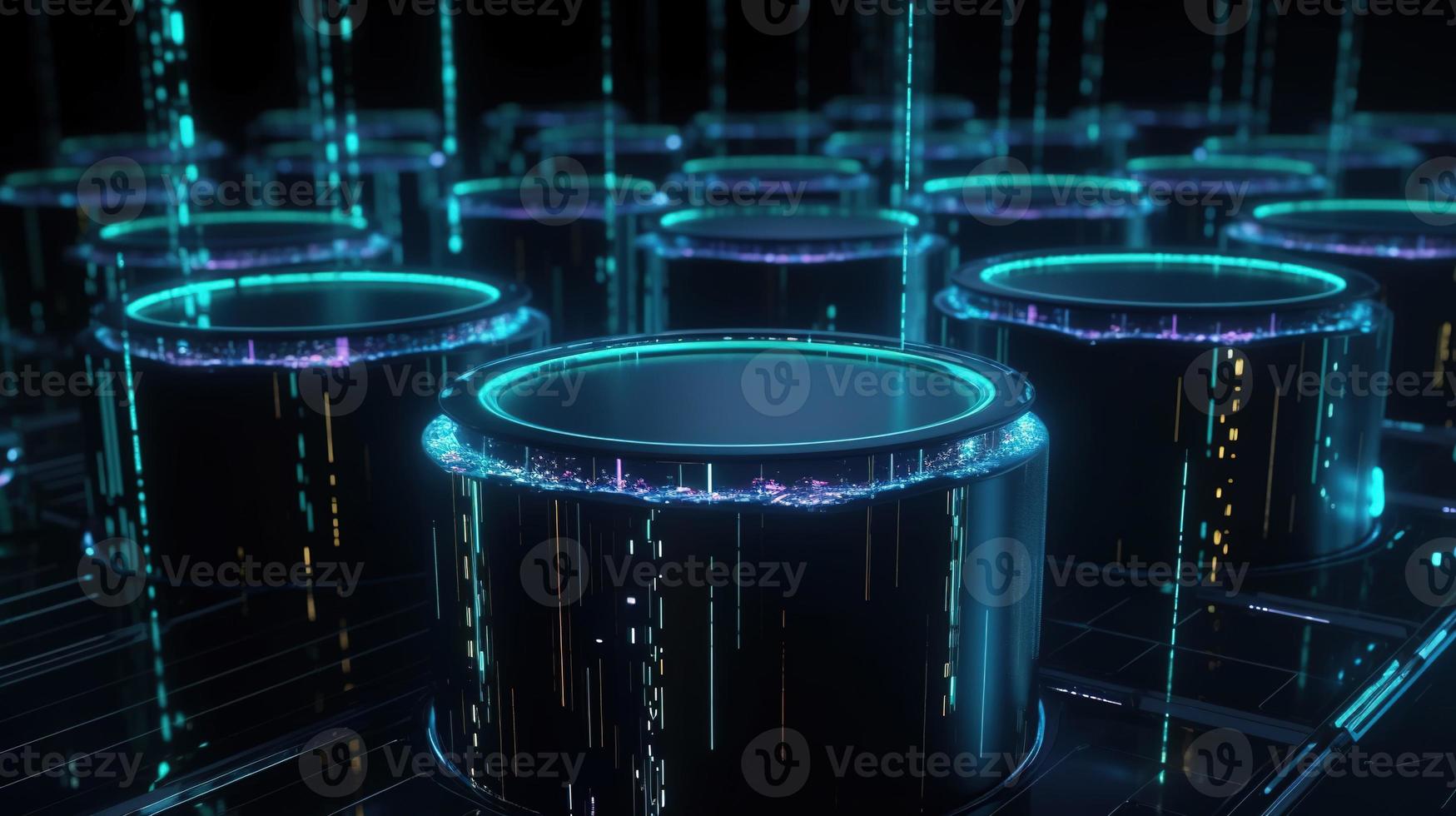 3D rendering of abstract technology concept. Digital data transfer and communication photo