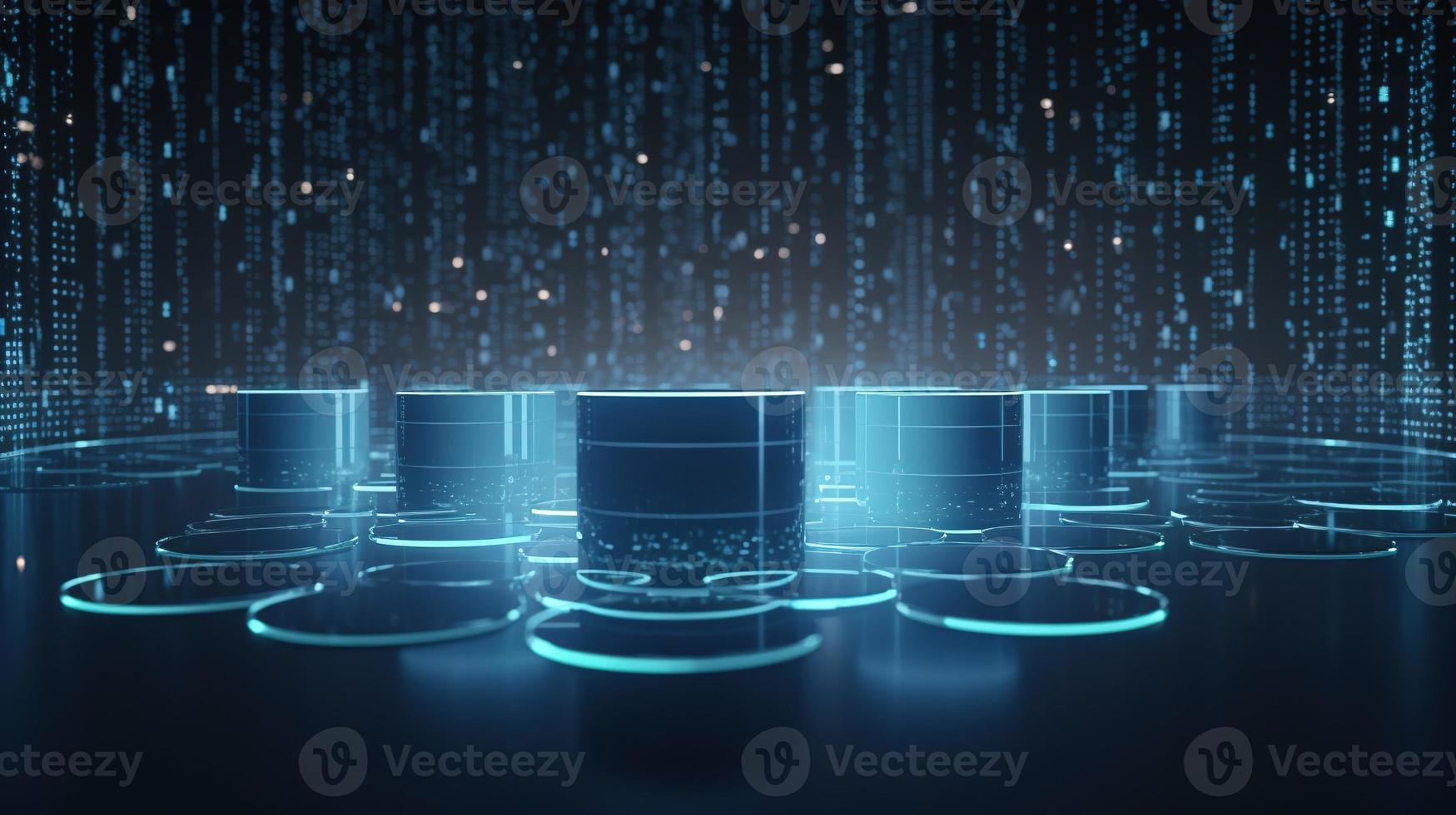 3D rendering of abstract technology concept. Digital data transfer and communication photo