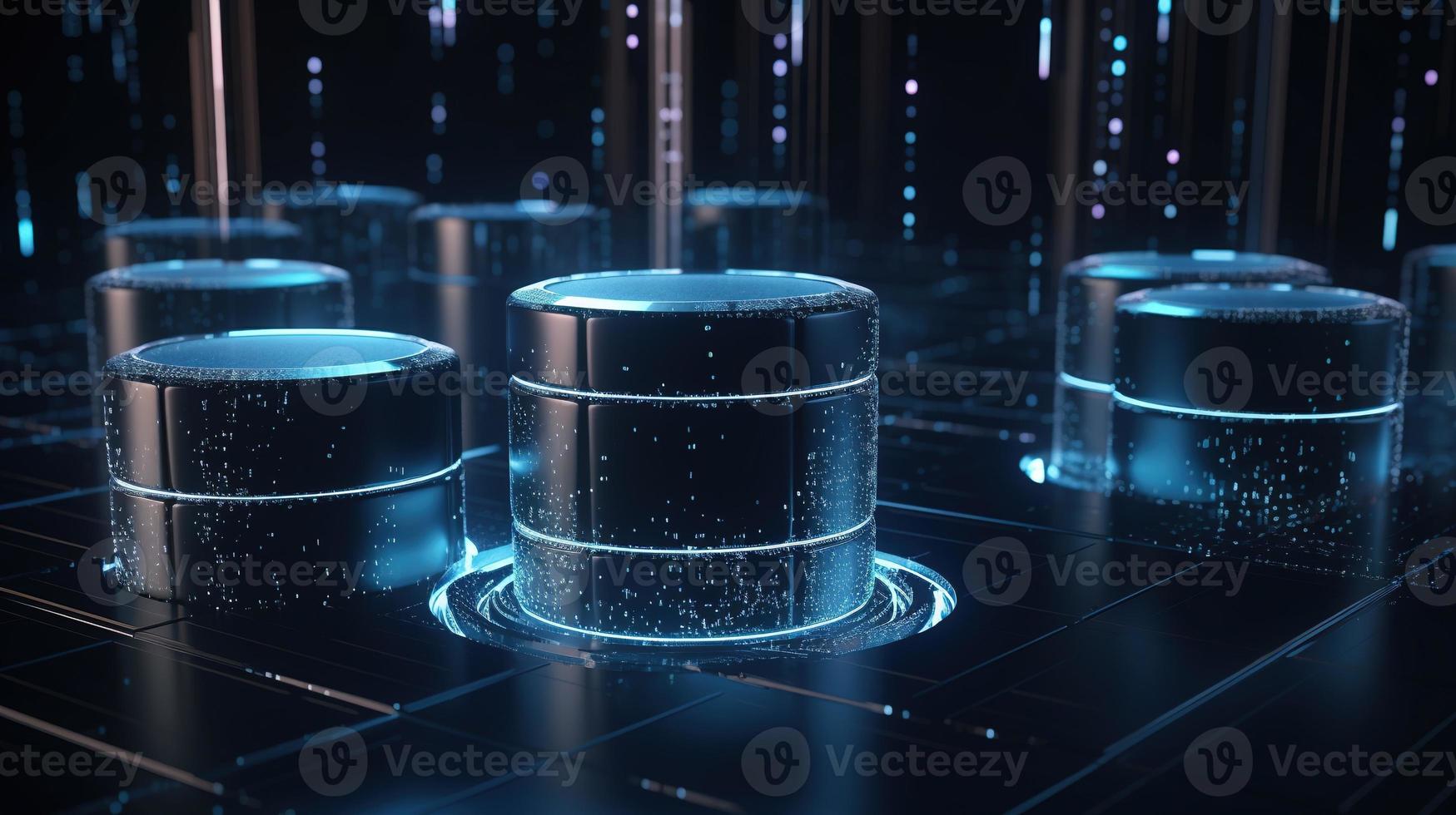 3D rendering of abstract technology concept. Digital data transfer and communication photo