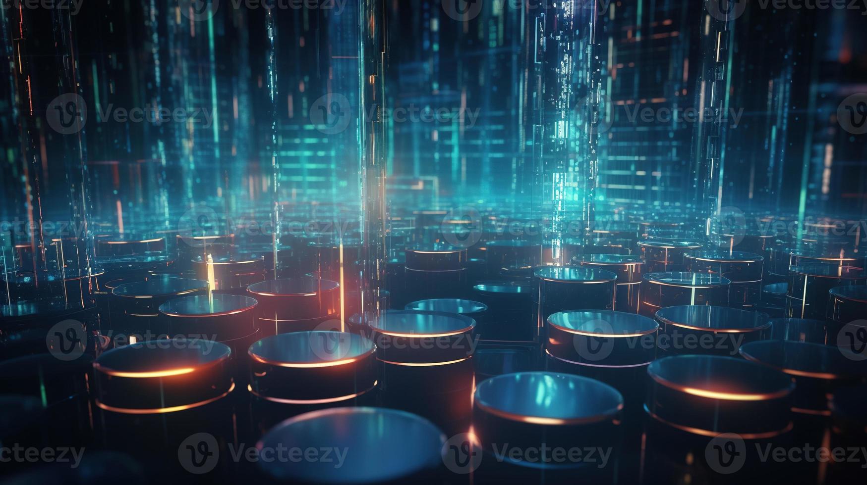 3D rendering of abstract technology concept. Digital data transfer and communication photo