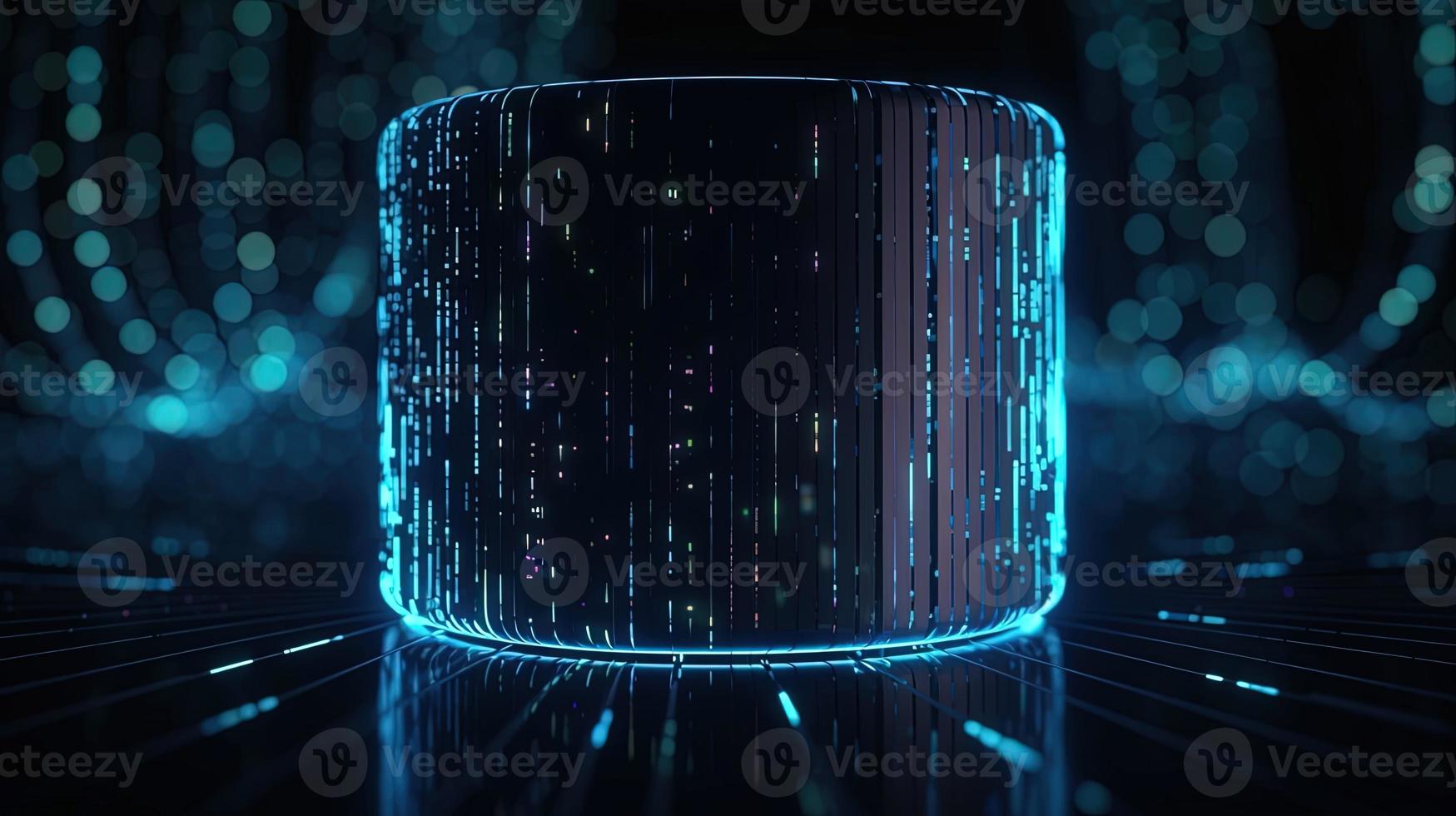 3D rendering of abstract technology concept. Digital data transfer and communication photo