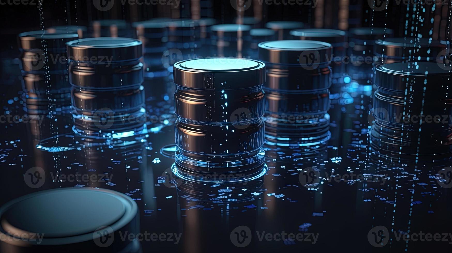 3D rendering of abstract technology concept. Digital data transfer and communication photo