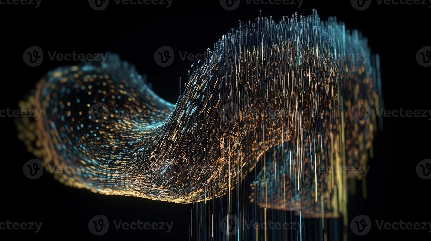 3D rendering of abstract technology concept. Digital data transfer and communication photo