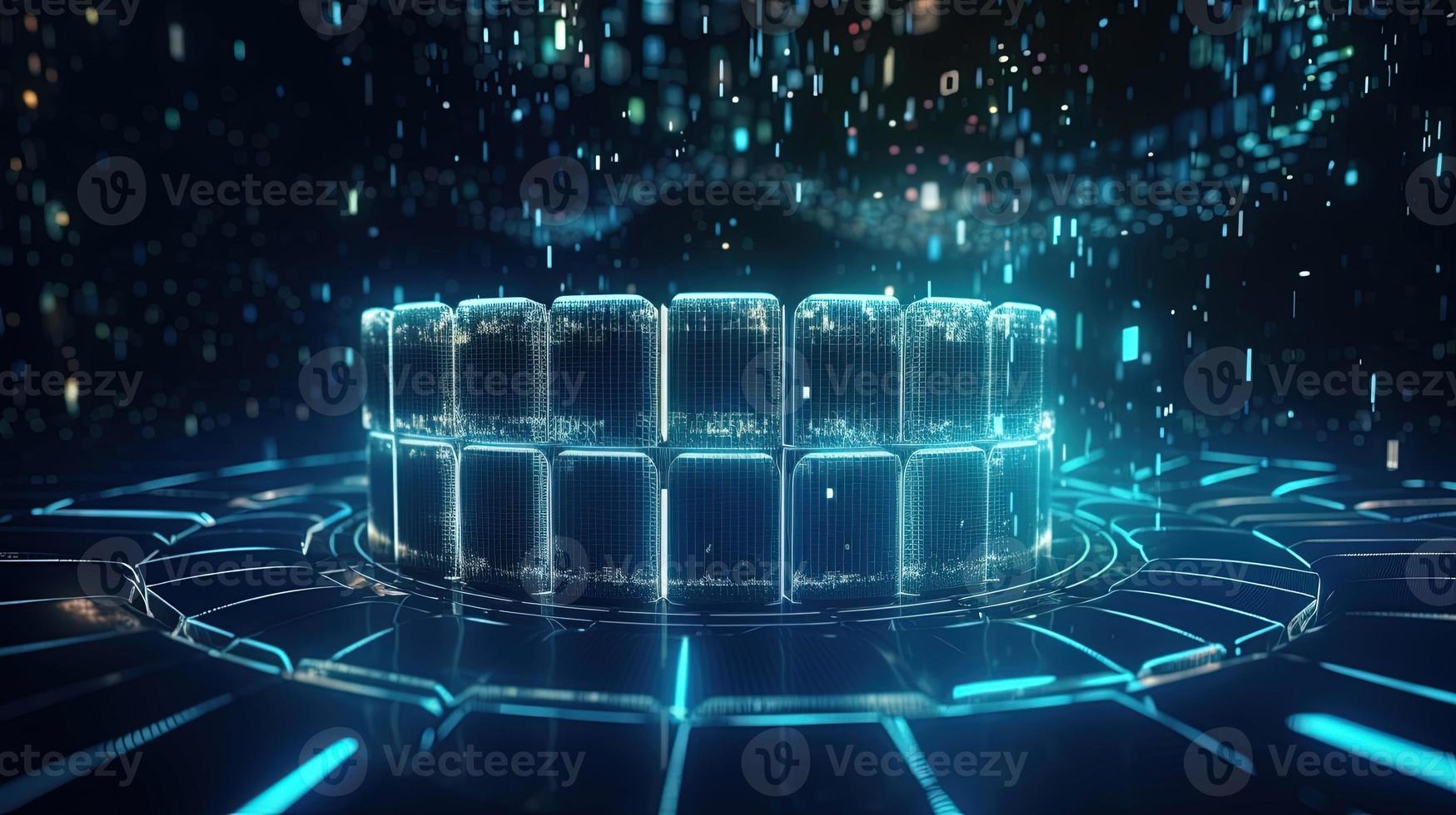 3D rendering of abstract technology concept. Digital data transfer and communication photo