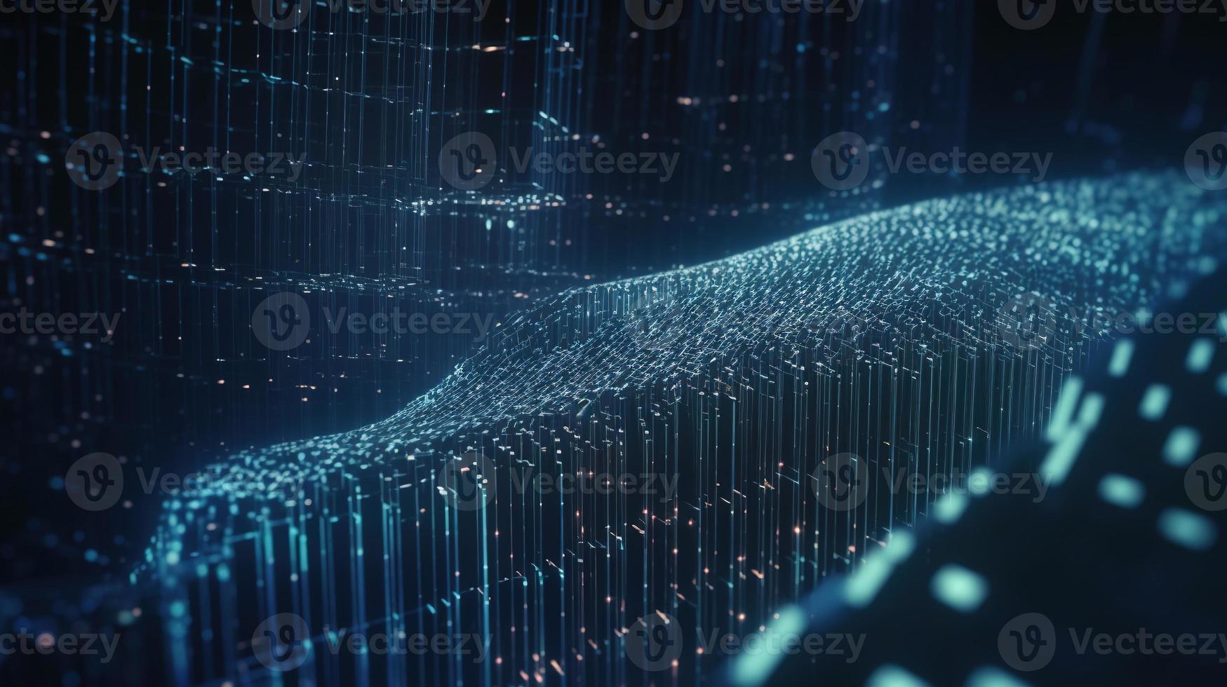 3D rendering of abstract technology concept. Digital data transfer and communication photo
