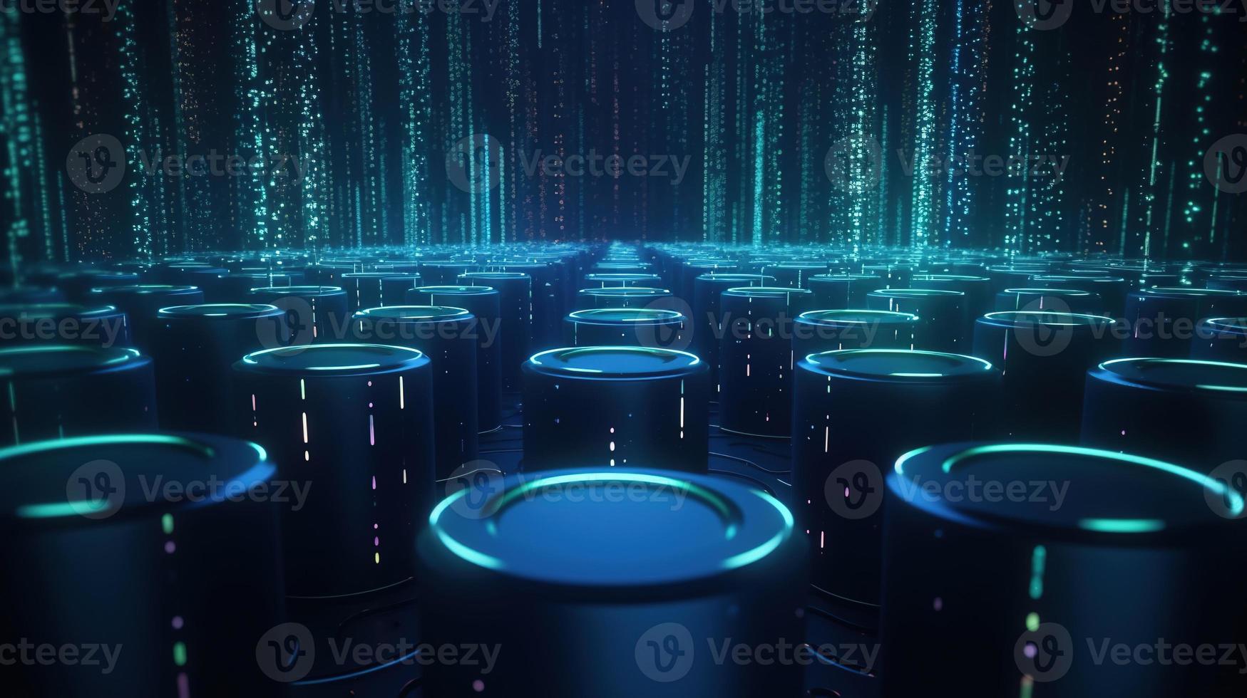 3D rendering of abstract technology concept. Digital data transfer and communication photo