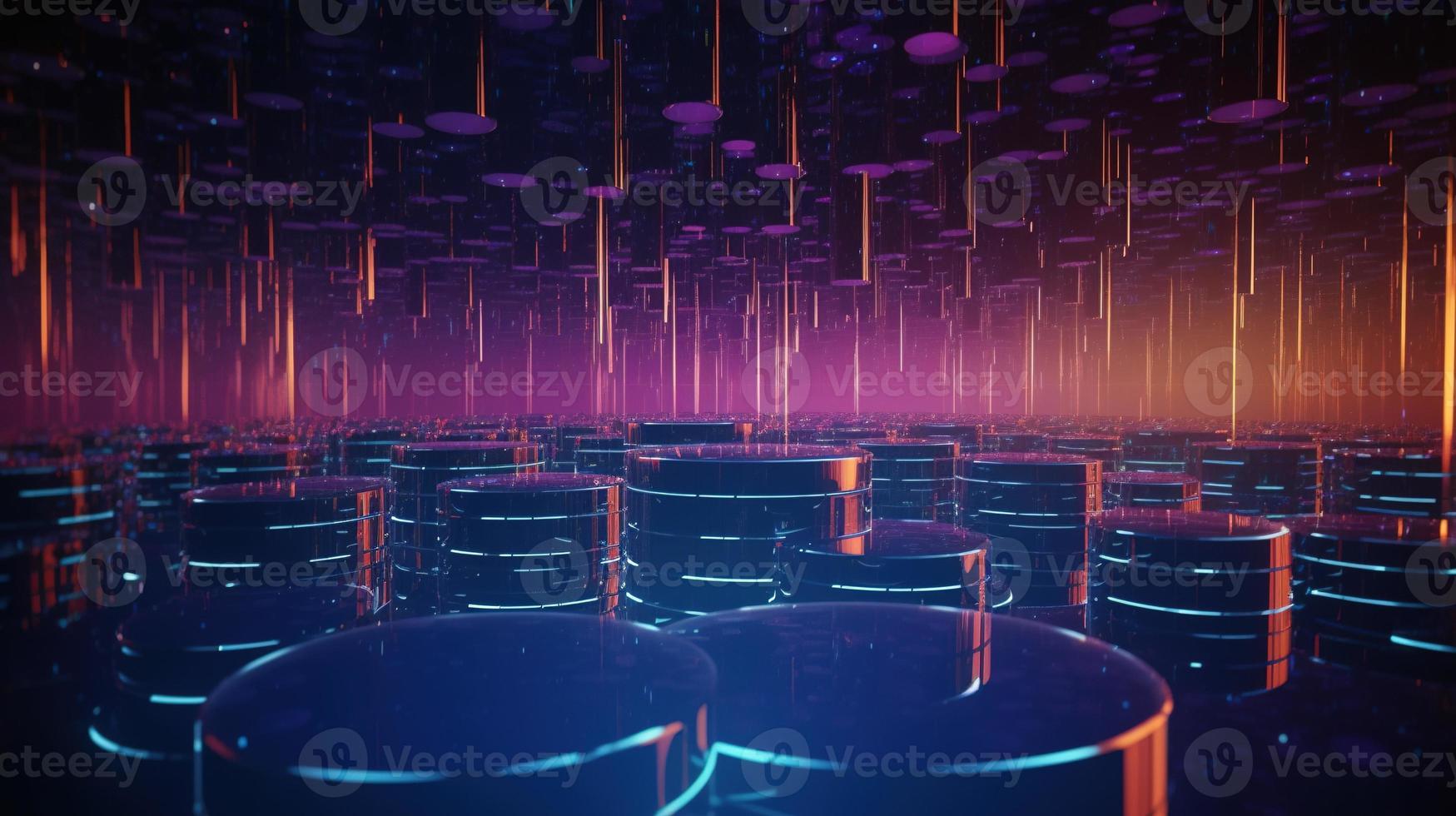 3D rendering of abstract technology concept. Digital data transfer and communication photo
