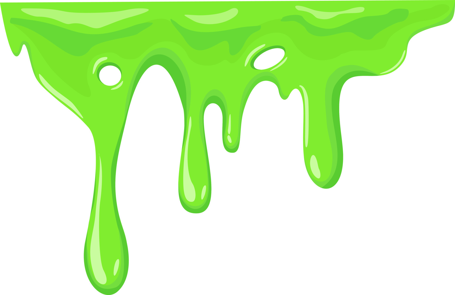 Green slime drip isolated on transparent Vector Image