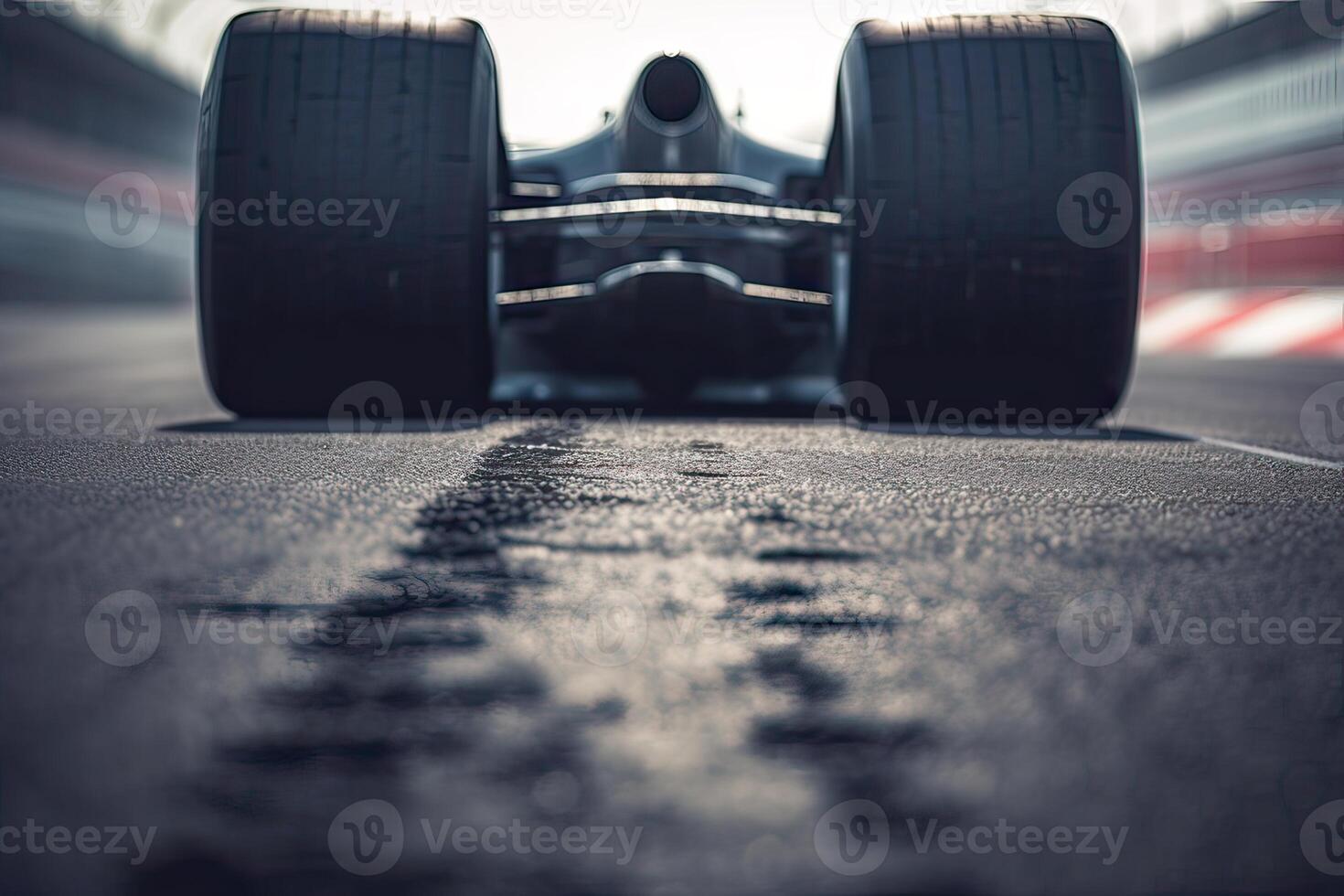 The international race track with a race car. Empty race track with race car. . photo