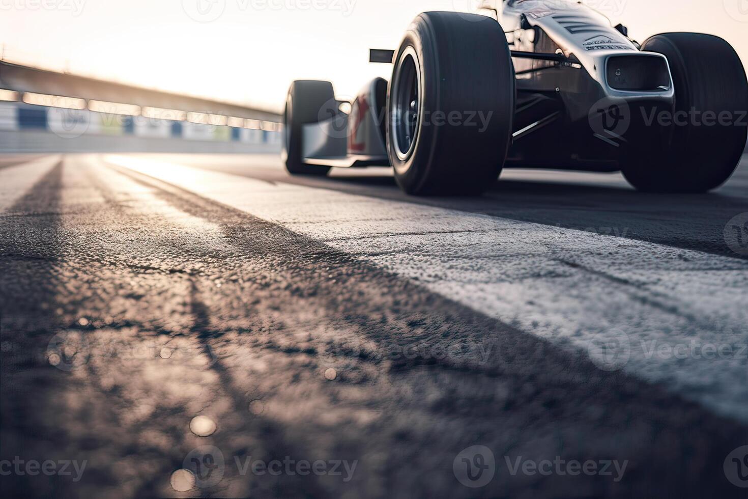 el internacional carrera pista con un carrera coche. vacío carrera pista con carrera coche. generativo ai. foto