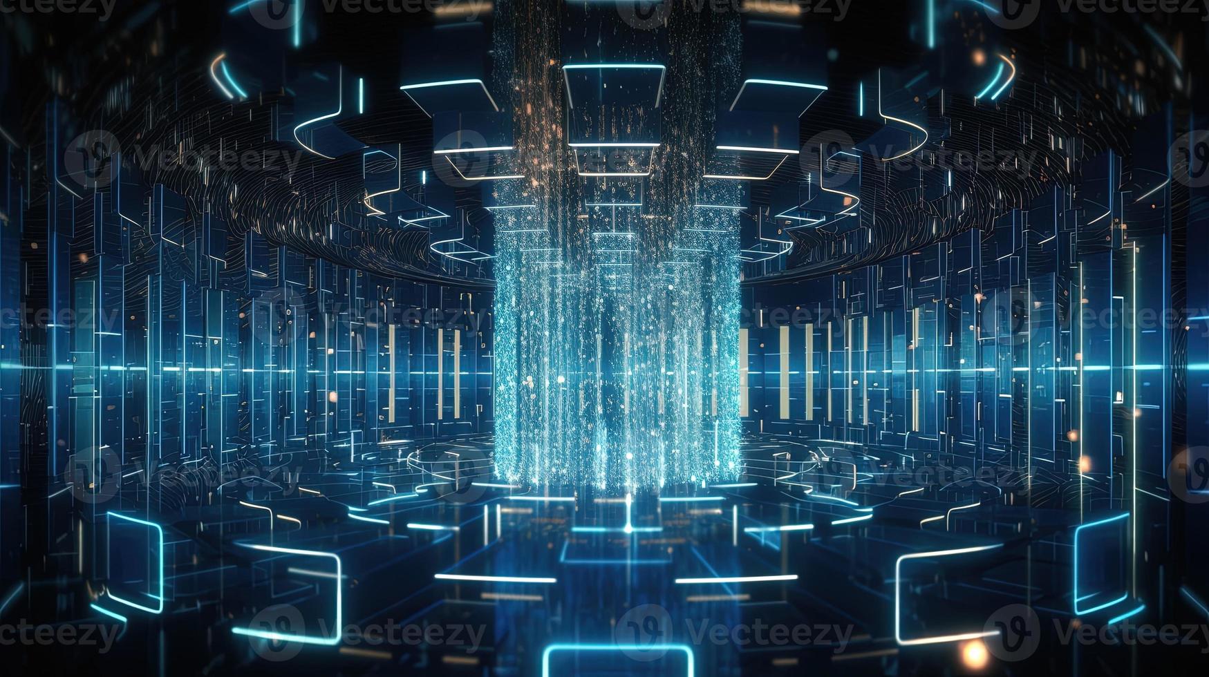 3D rendering of abstract technology concept. Digital data transfer and communication photo