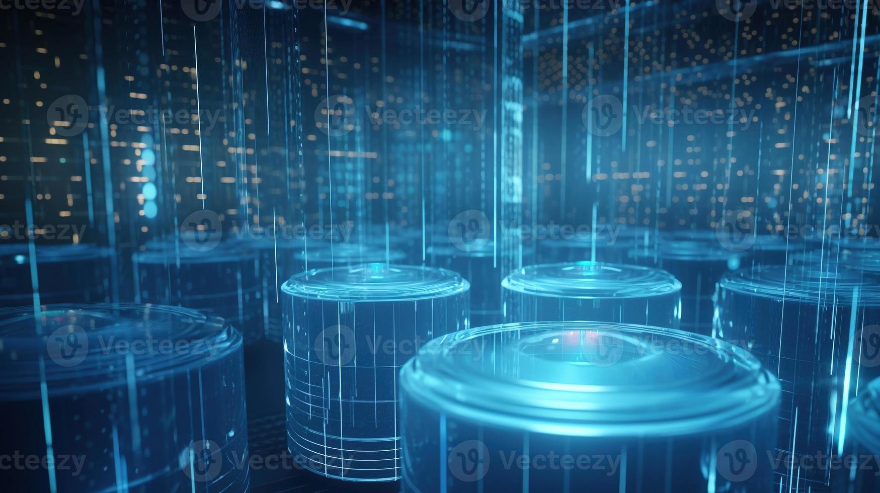 3D rendering of abstract technology concept. Digital data transfer and communication photo