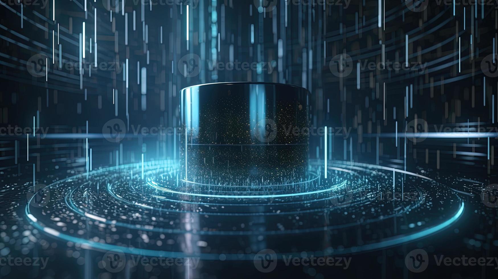 3D rendering of abstract technology concept. Digital data transfer and communication photo
