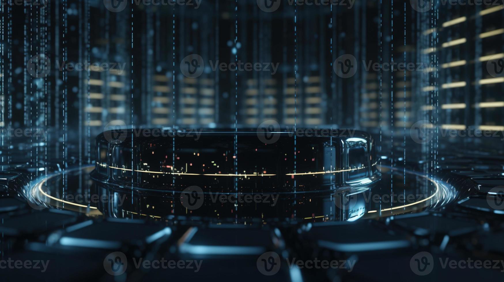 3D rendering of abstract technology concept. Digital data transfer and communication photo