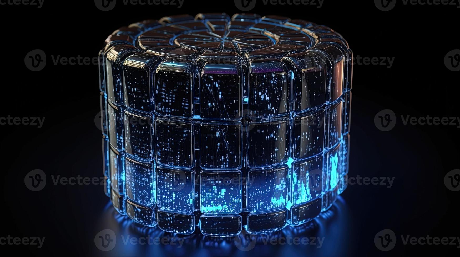3D rendering of abstract technology concept. Digital data transfer and communication photo