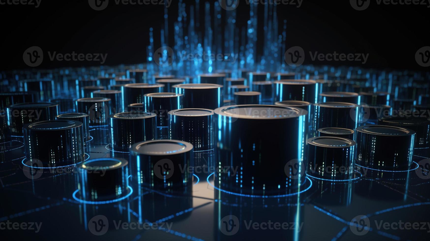 3D rendering of abstract technology concept. Digital data transfer and communication photo