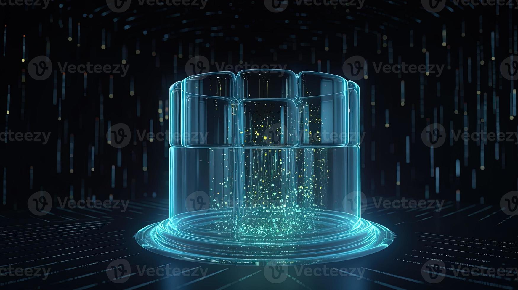 3D rendering of abstract technology concept. Digital data transfer and communication photo