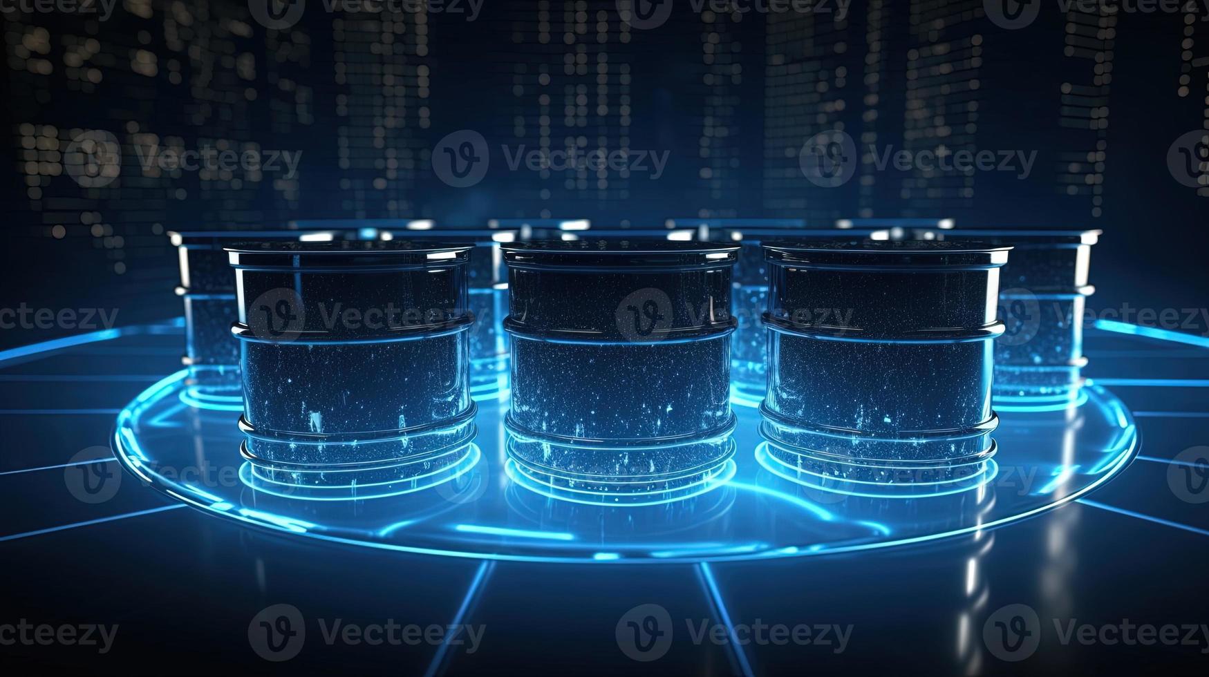 3D rendering of abstract technology concept. Digital data transfer and communication photo
