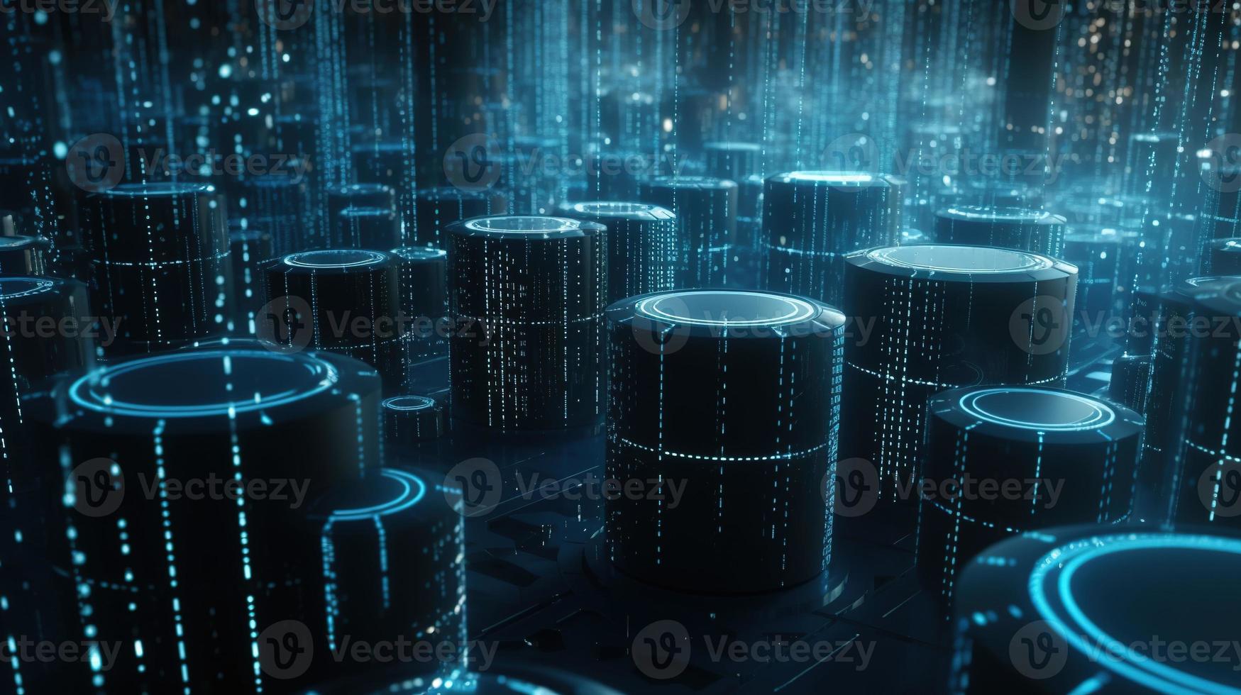 3D rendering of abstract technology concept. Digital data transfer and communication photo