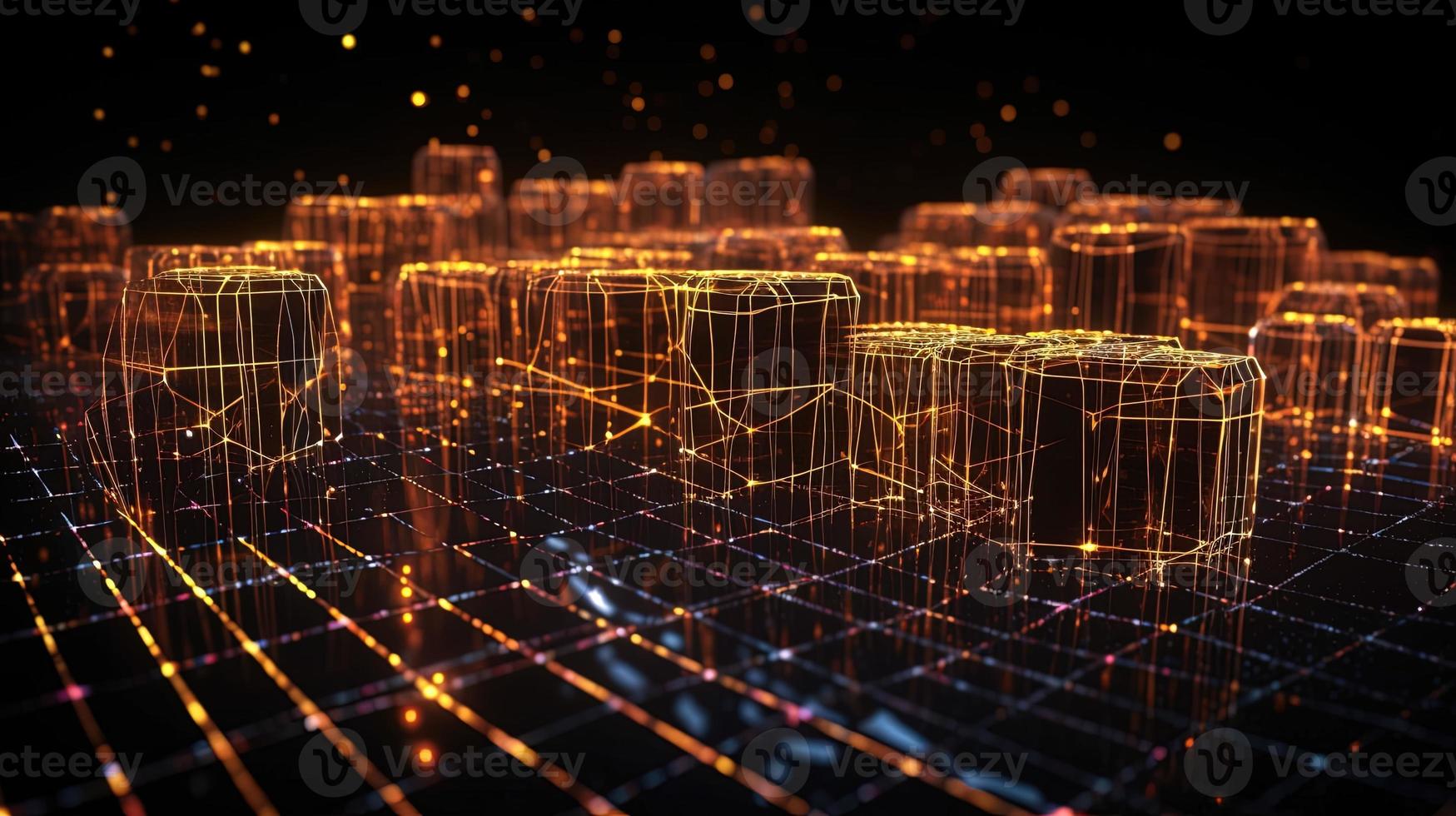 3D rendering of abstract technology concept. Digital data transfer and communication photo