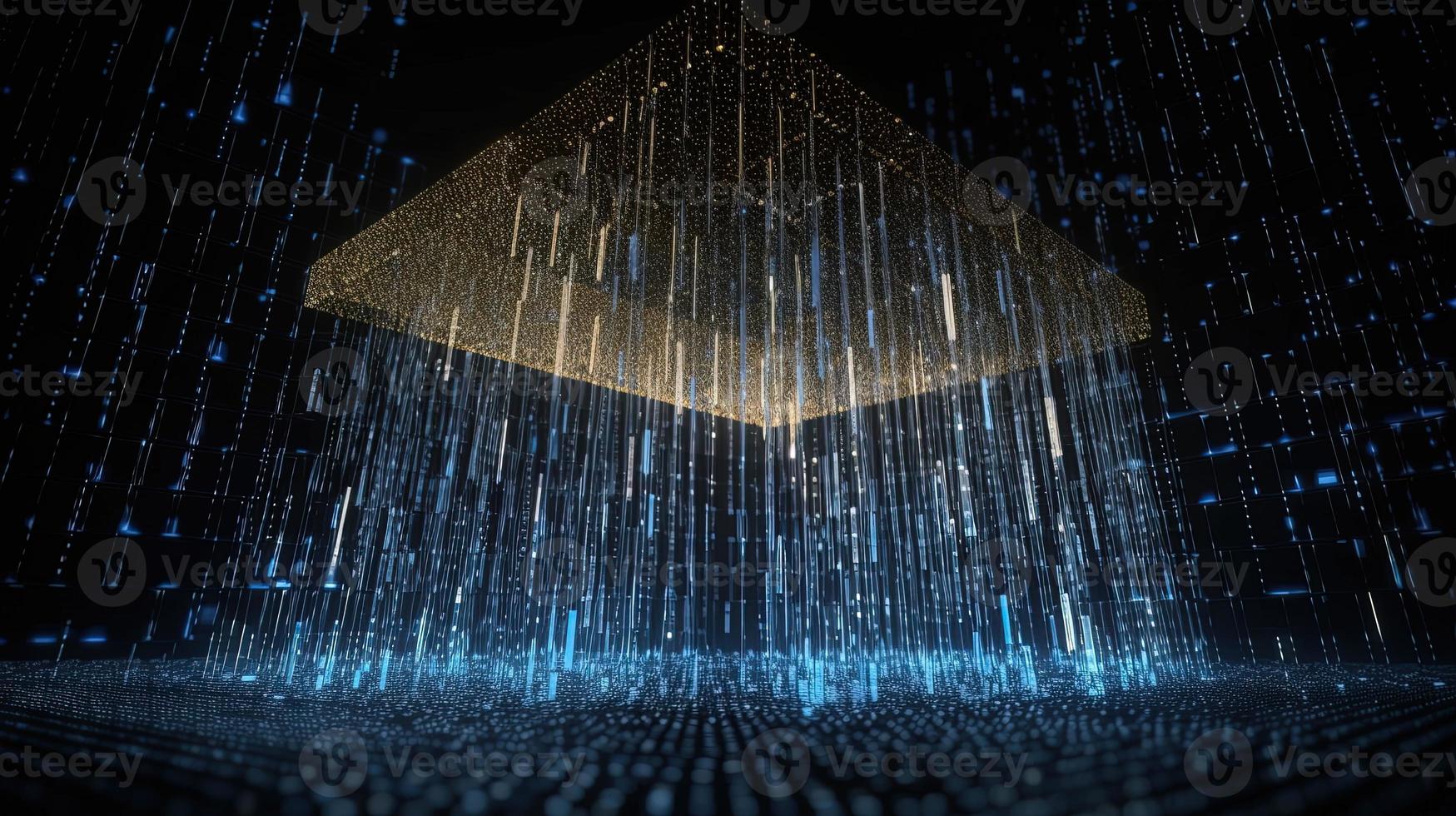 3D rendering of abstract technology concept. Digital data transfer and communication photo