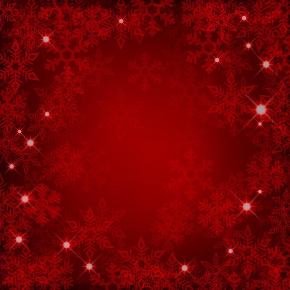 Winter red background with snowflake, Vector Illustration