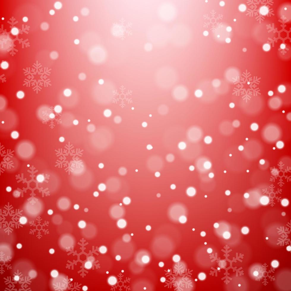Falling snowflakes on red background, Vector Illustration