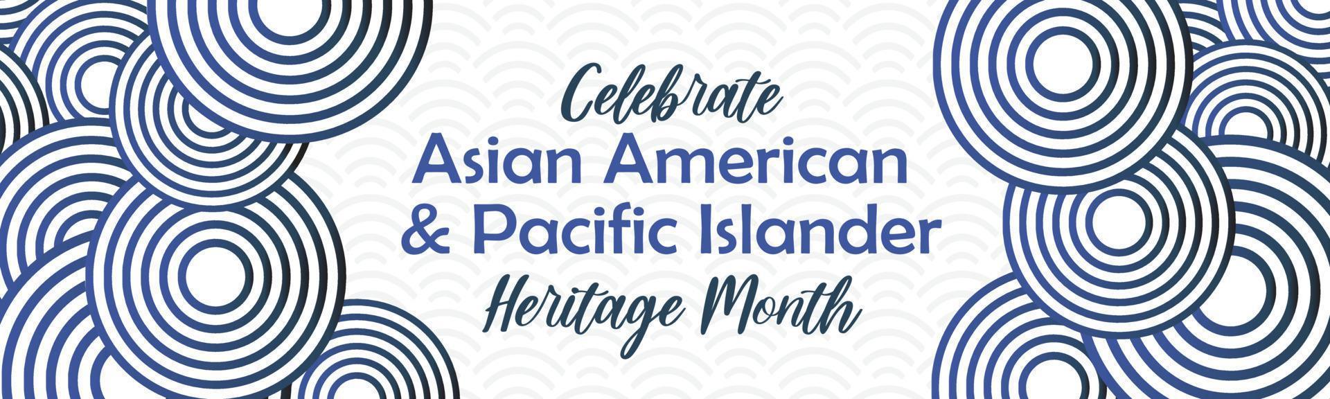 Asian American and Pacific Islander Heritage Month. Vector abstract geometric horizontal banner for social media. AAPI history annual celebration in USA.