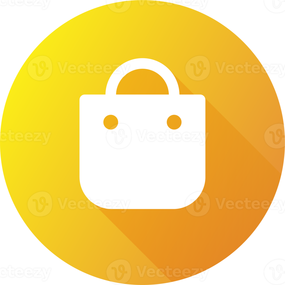Shoping bag icon in flat design style. Shop bag sign for web or commerce apps interface. png