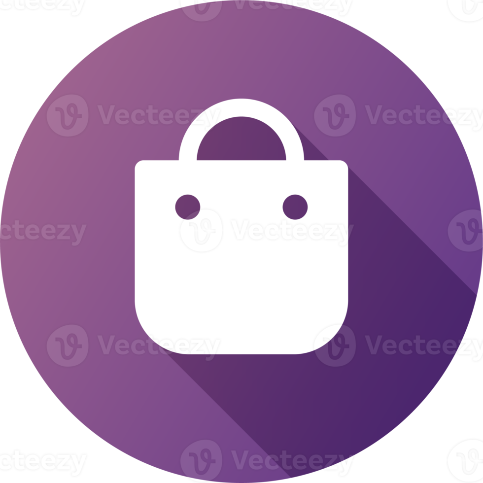 Shoping bag icon in flat design style. Shop bag sign for web or commerce apps interface. png