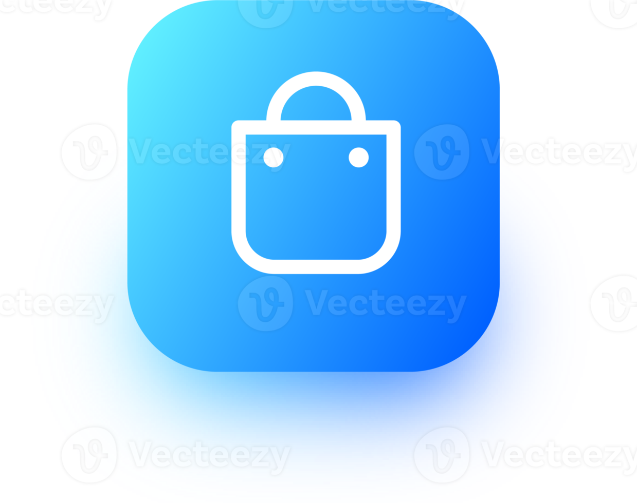 Shoping bag icon in square gradient colors. Shop bag sign for web or commerce apps interface. png