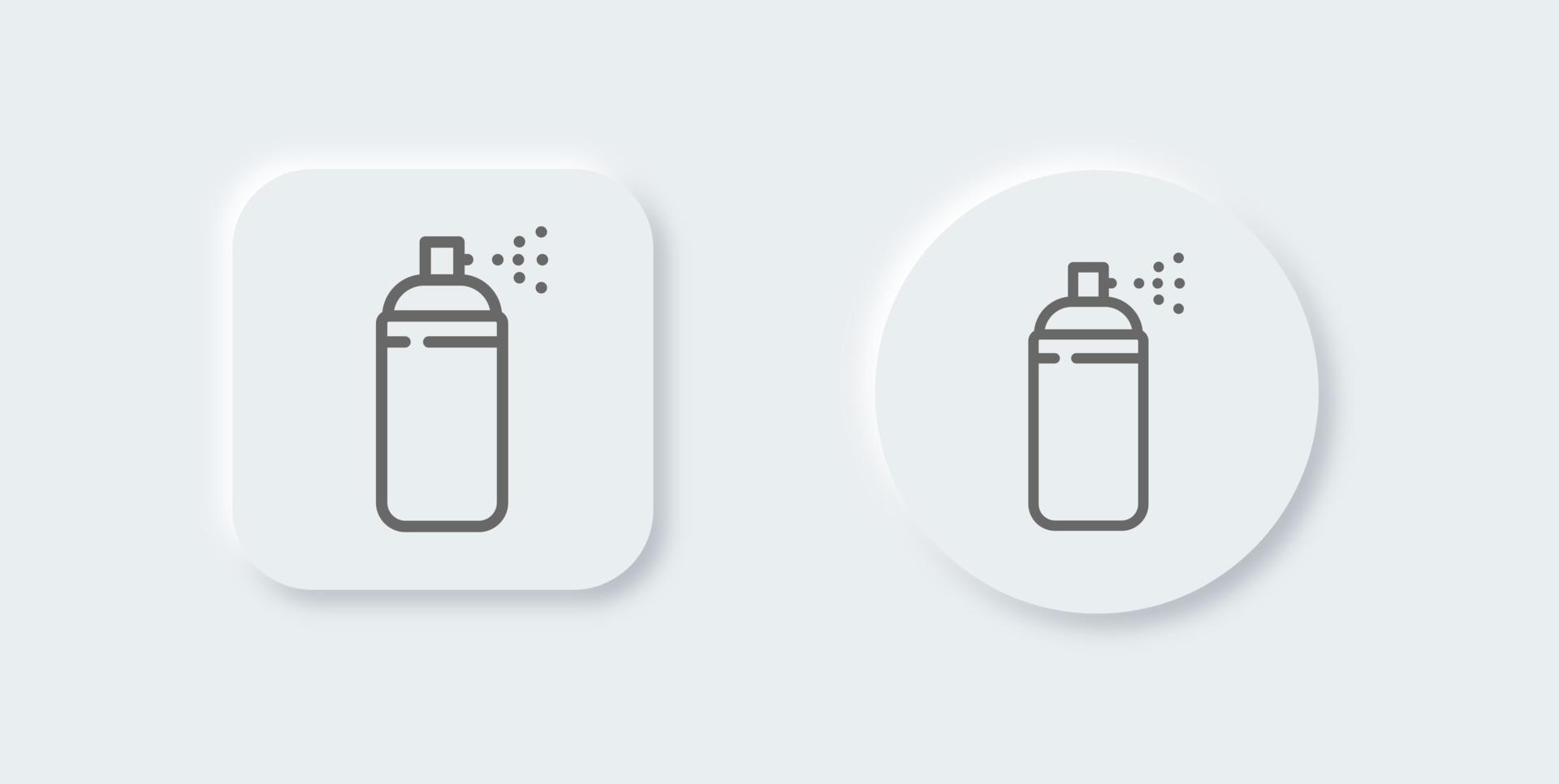 Airbrush line icon in neomorphic design style. Spray signs vector illustration.