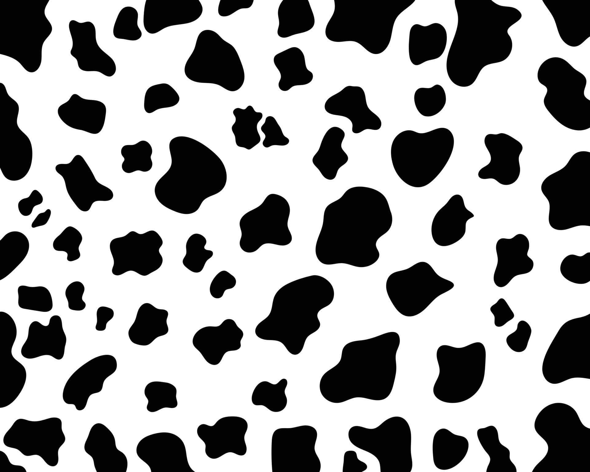 Vector black cow print pattern animal seamless. Cow skin abstract for ...