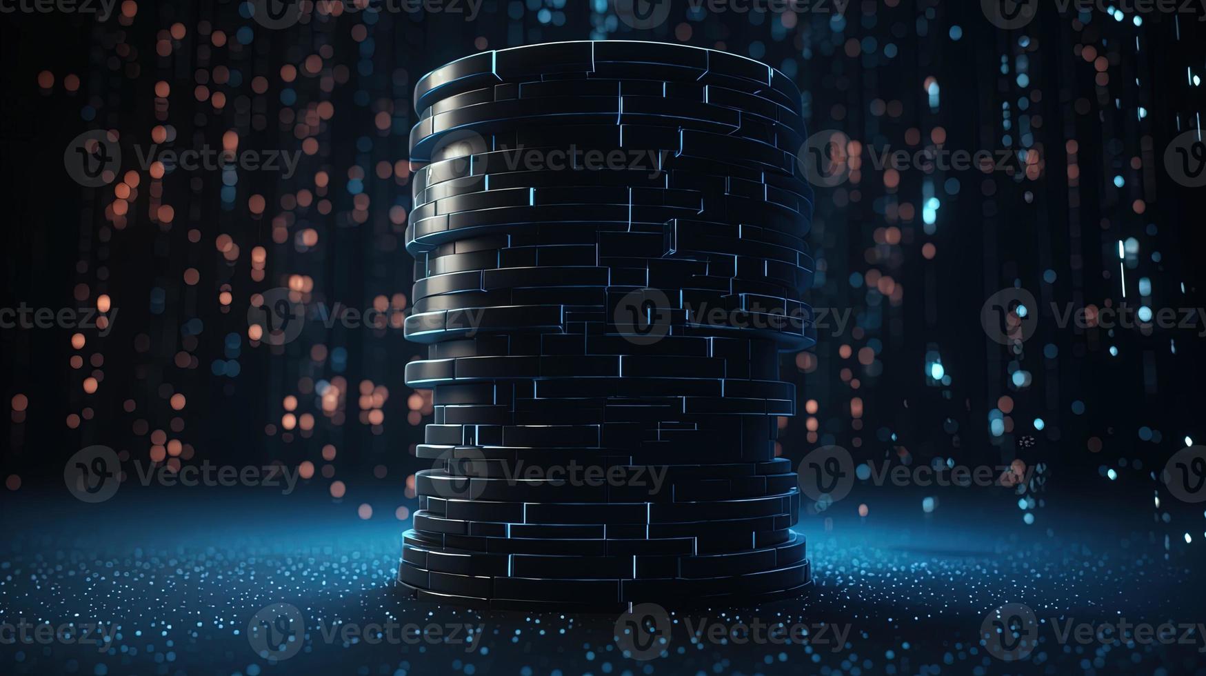 3D rendering of abstract technology concept. Digital data transfer and communication photo