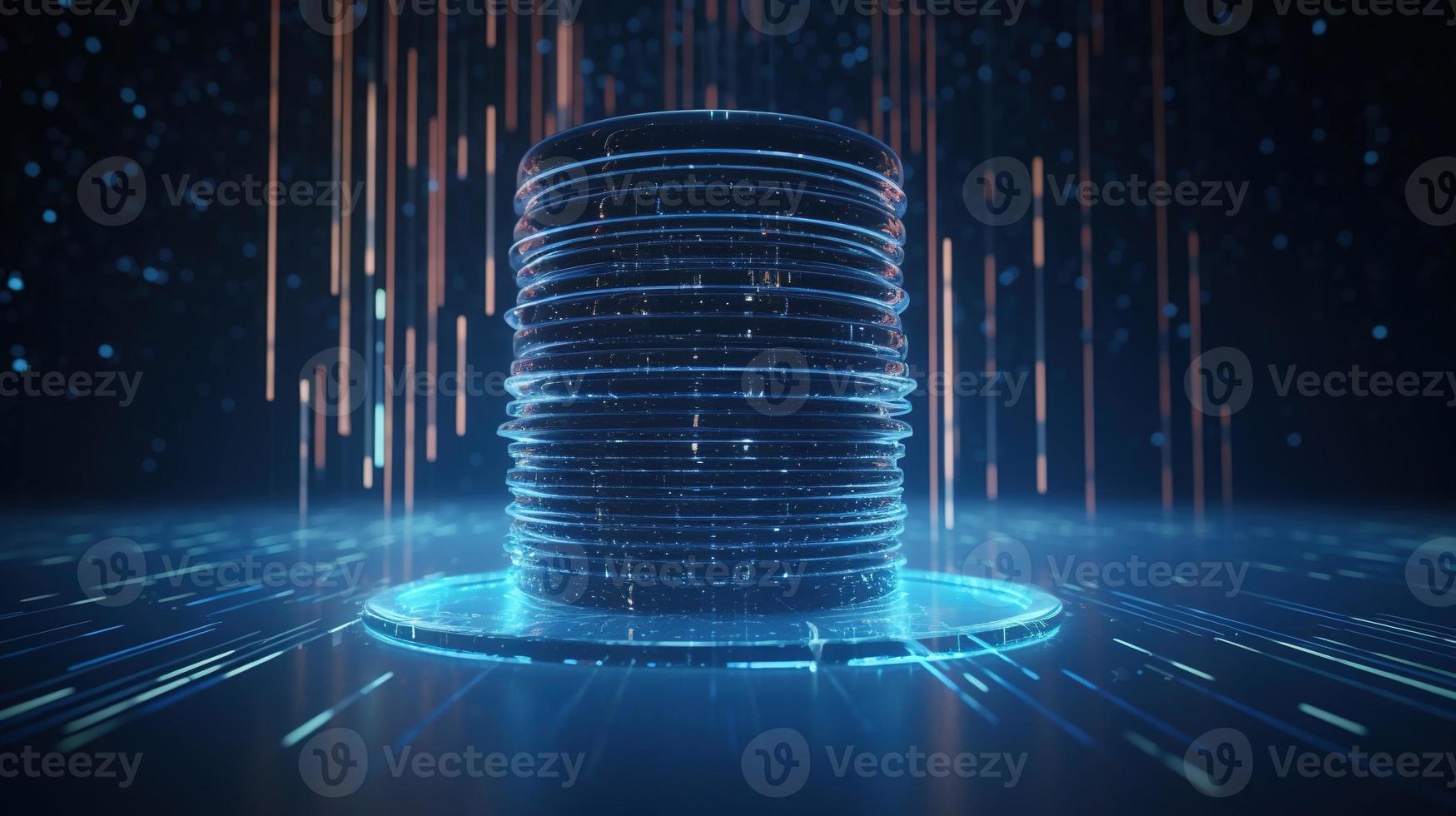 3D rendering of abstract technology concept. Digital data transfer and communication photo