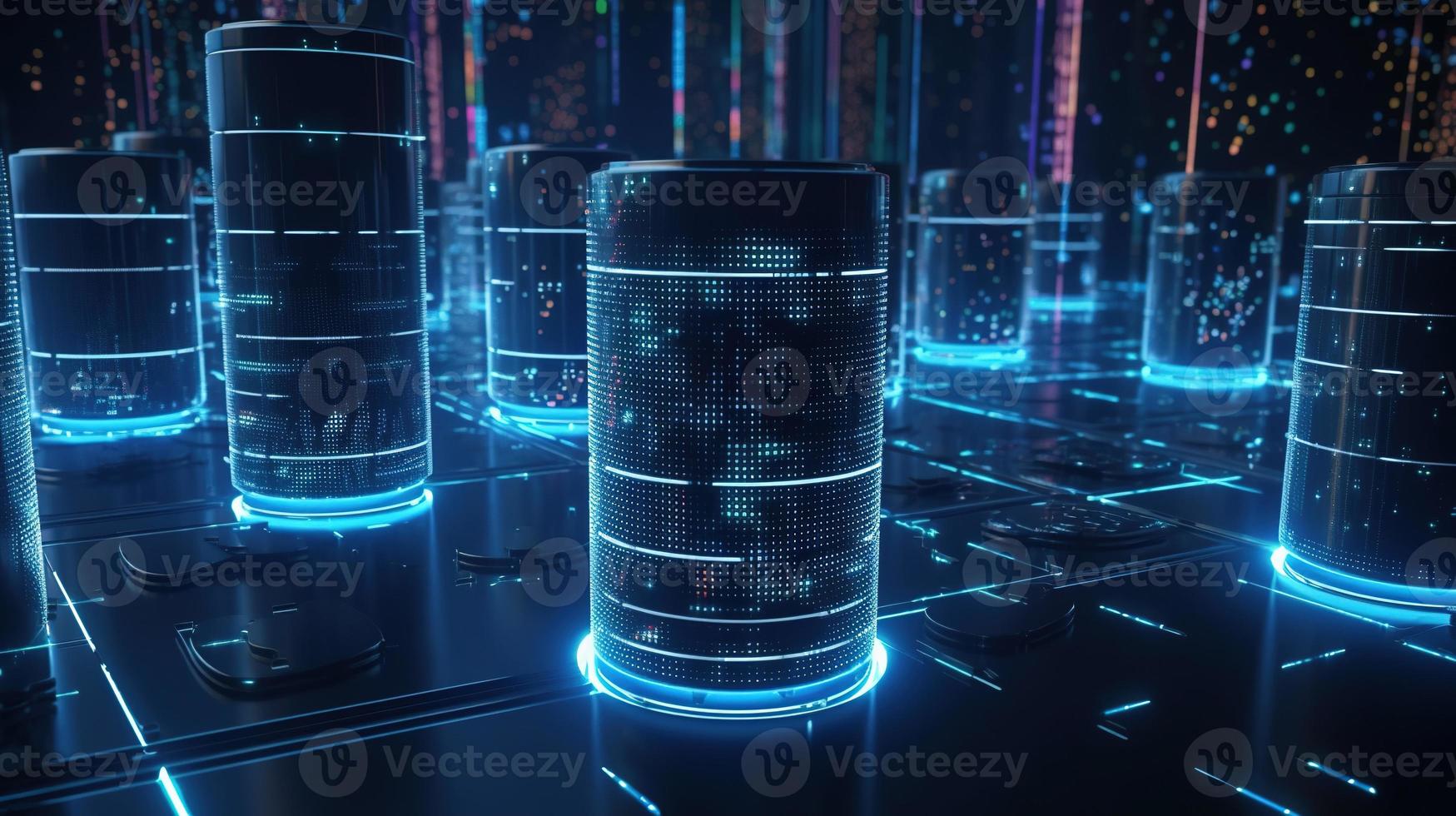 3D rendering of abstract technology concept. Digital data transfer and communication photo