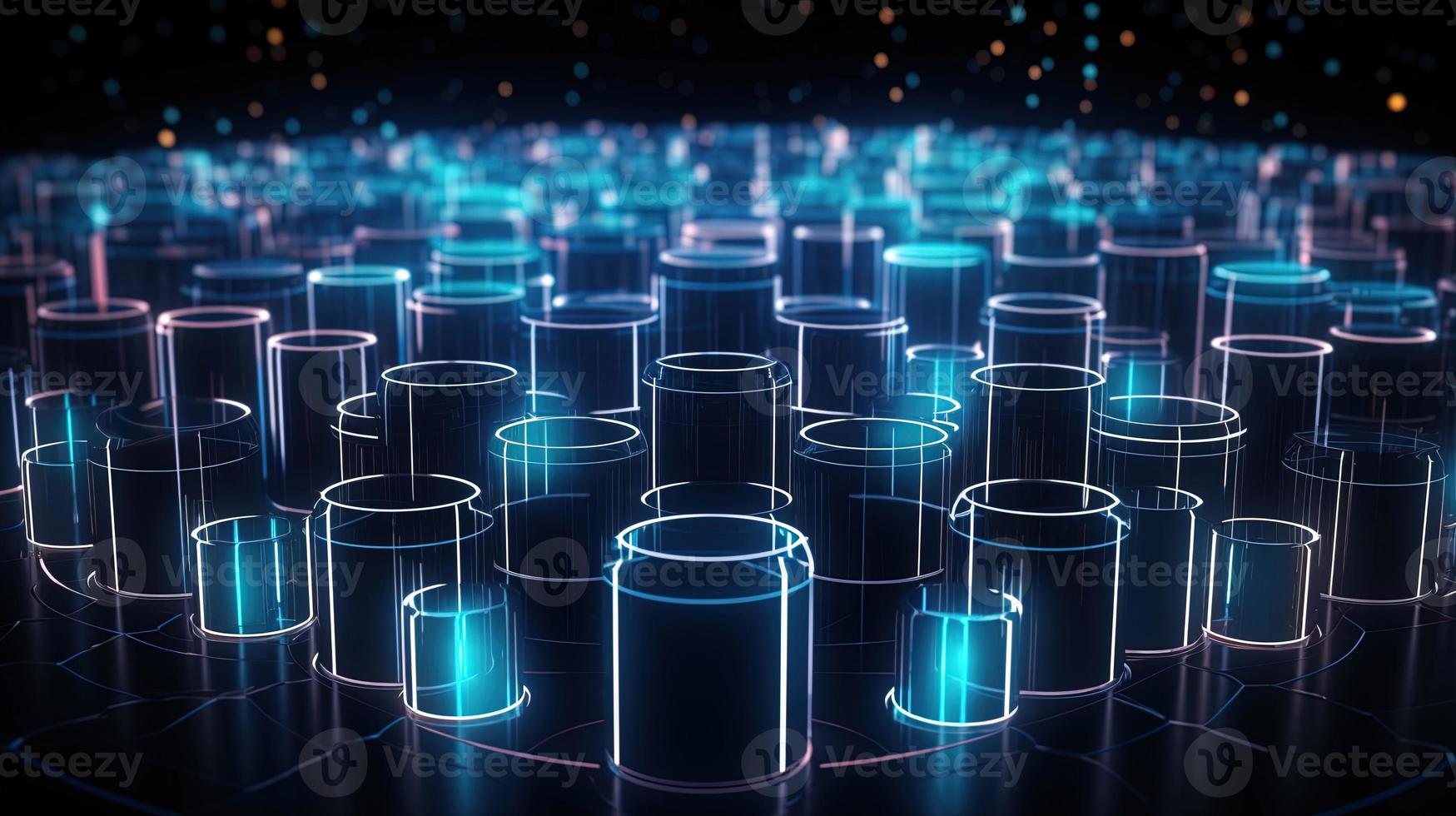 3D rendering of abstract technology concept. Digital data transfer and communication photo