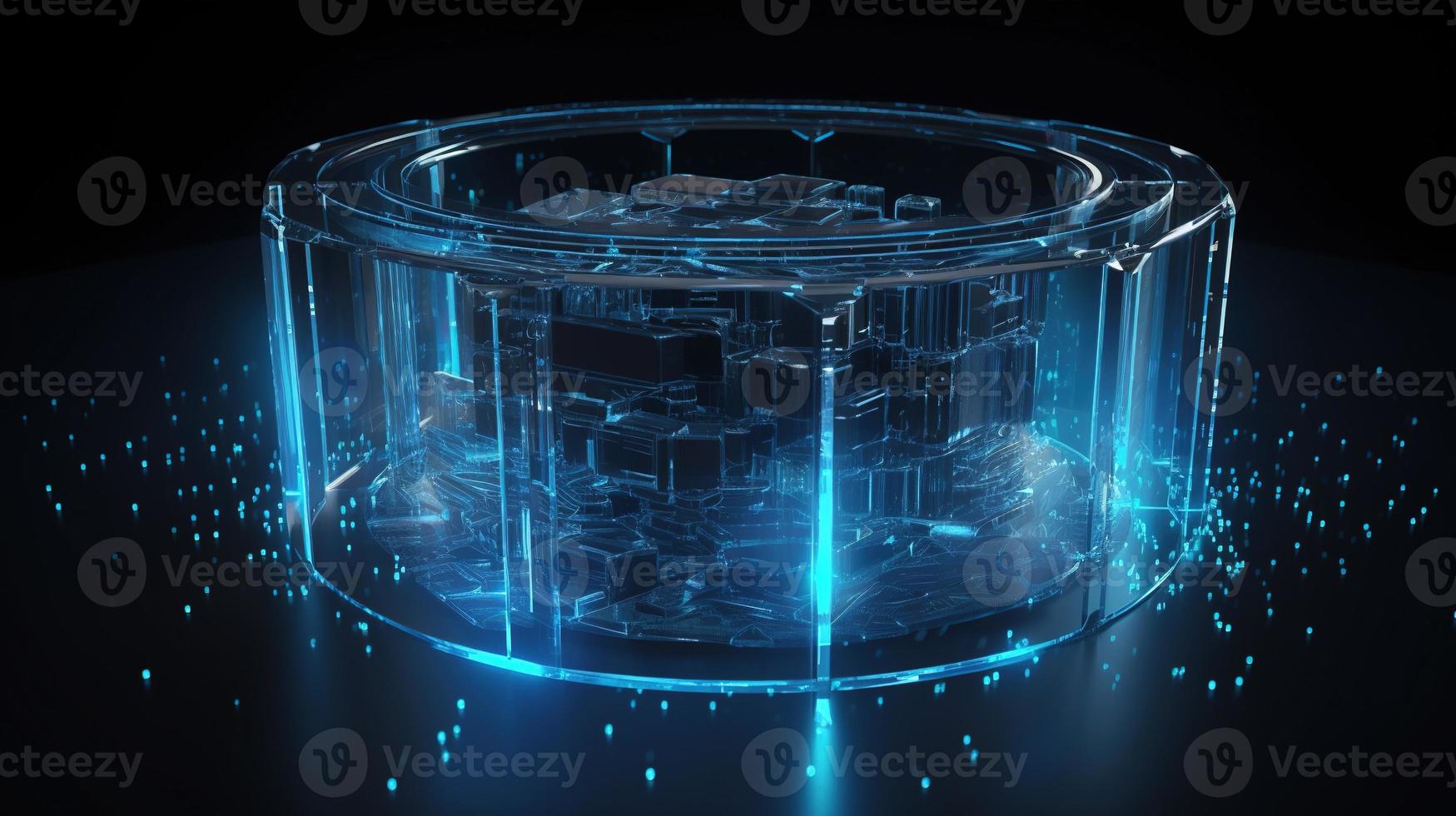 3D rendering of abstract technology concept. Digital data transfer and communication photo