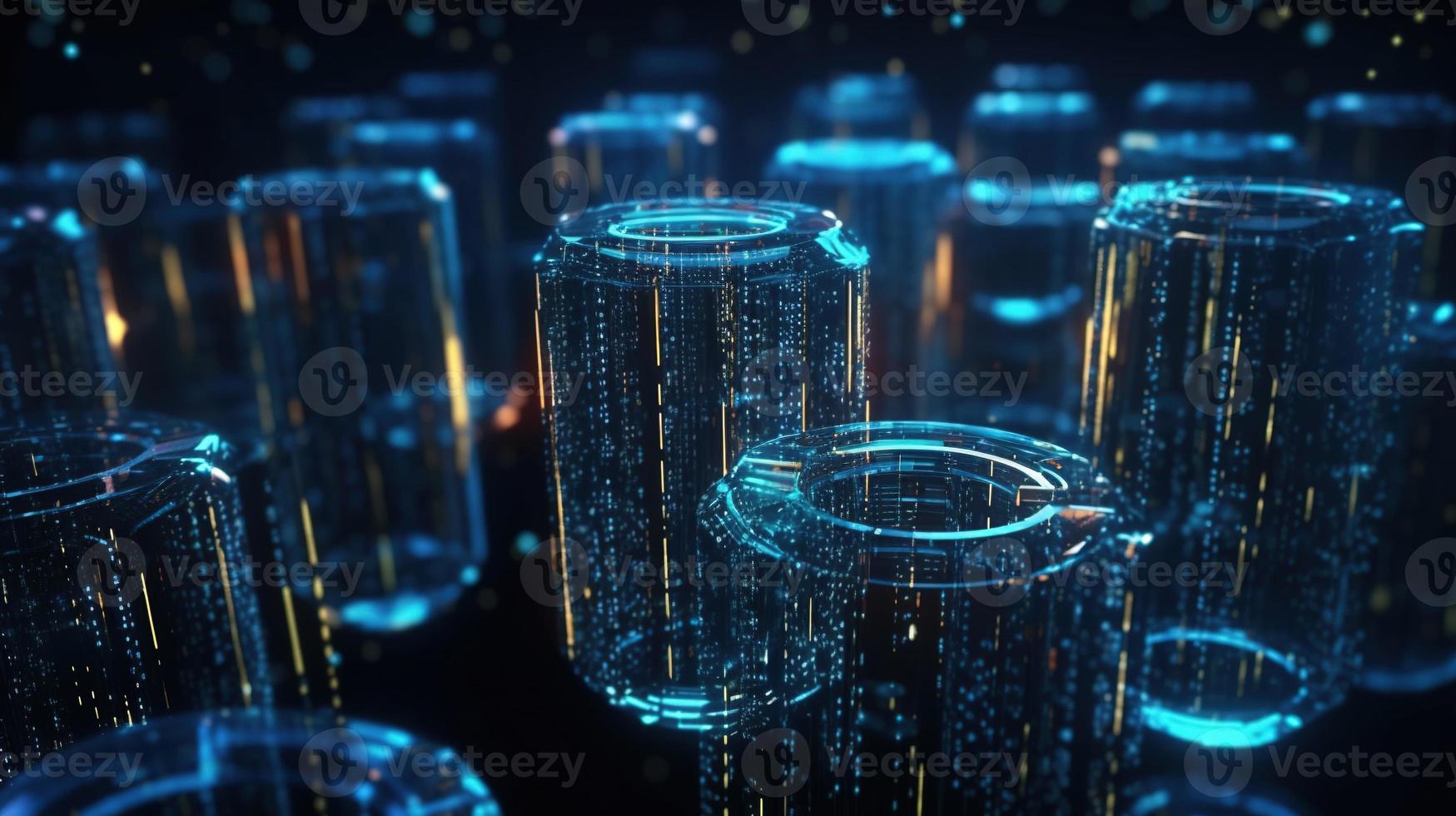 3D rendering of abstract technology concept. Digital data transfer and communication photo