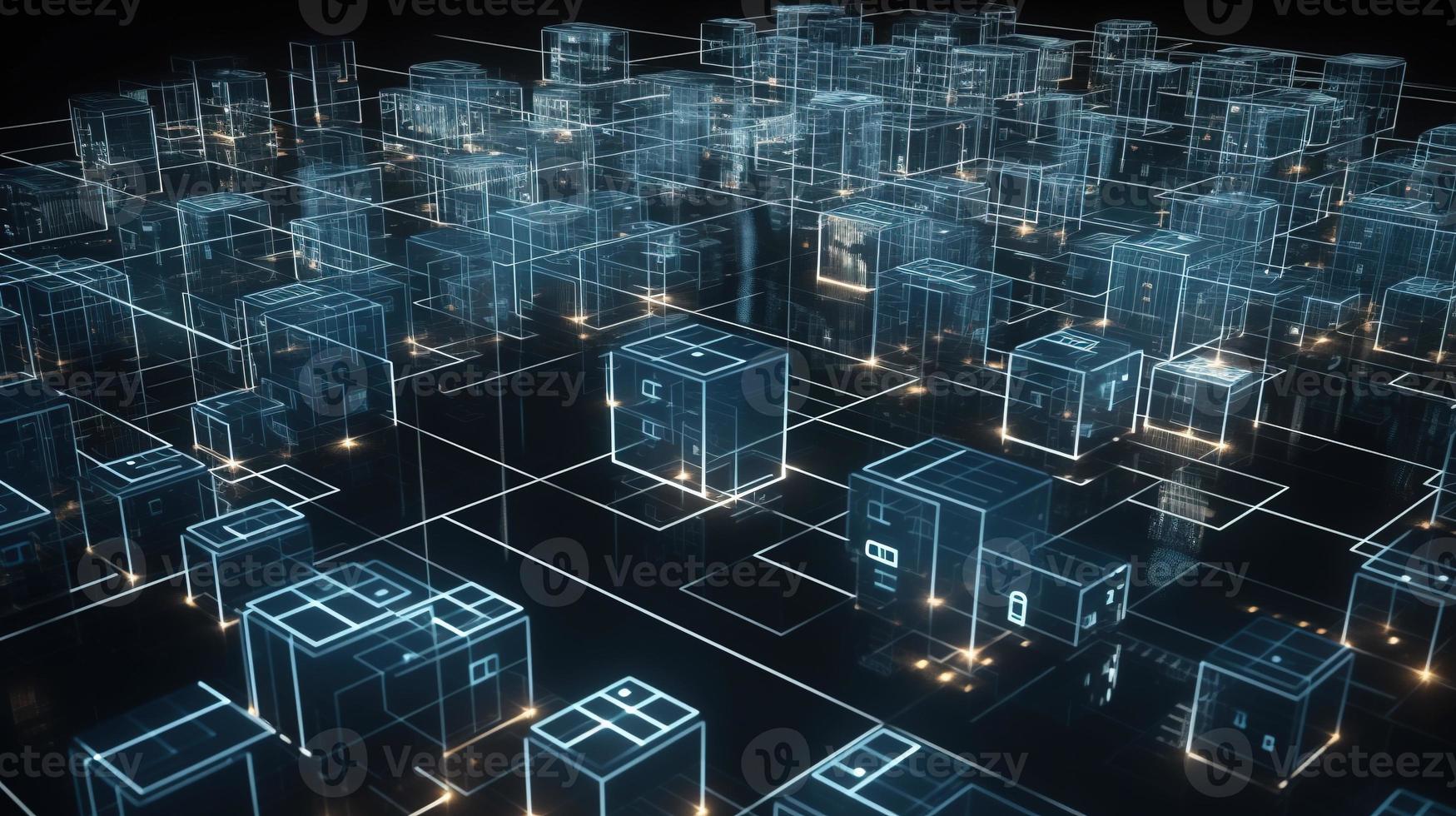 3D rendering of abstract technology concept. Digital data transfer and communication photo