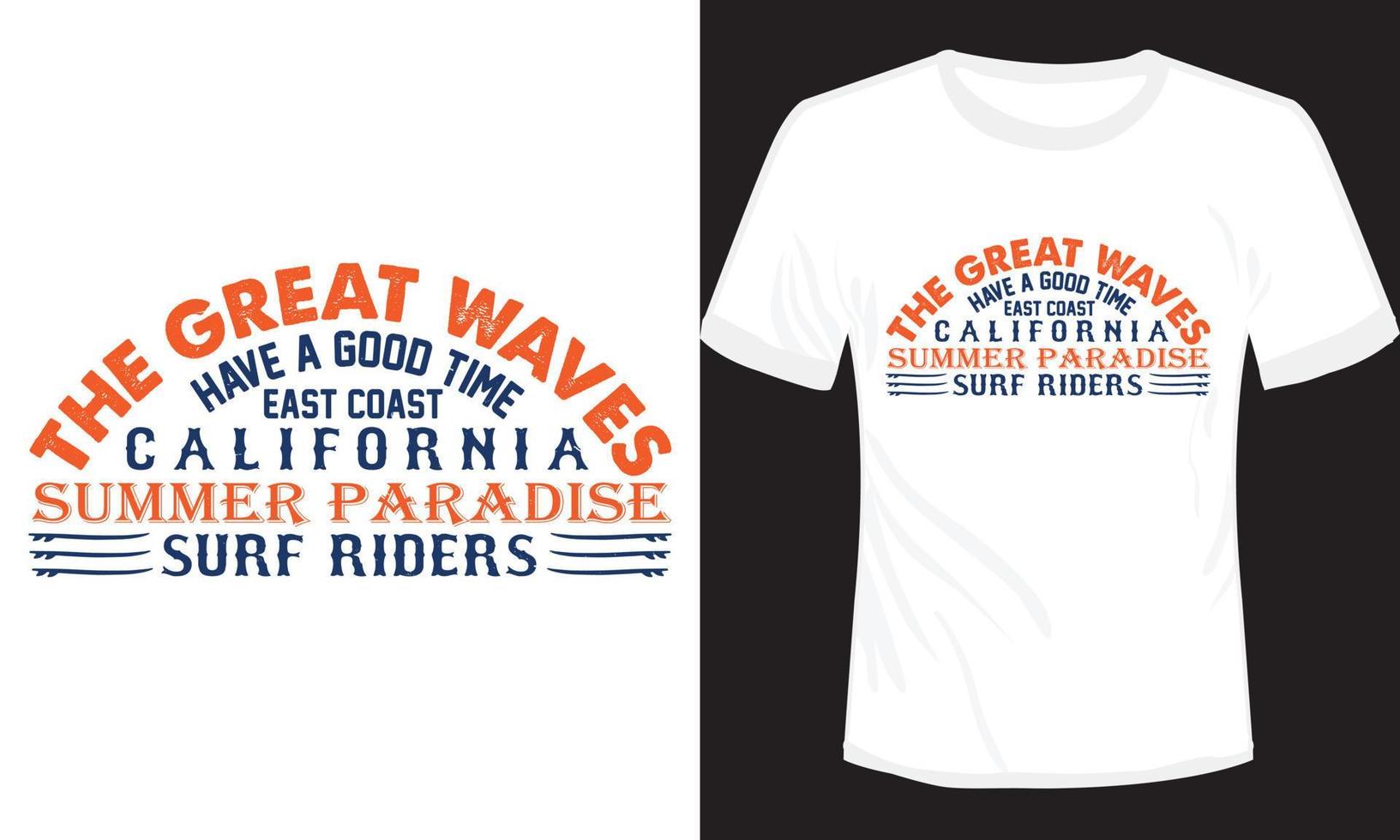 Summer Paradise Surf Riders T-shirt Design Vector Illustration