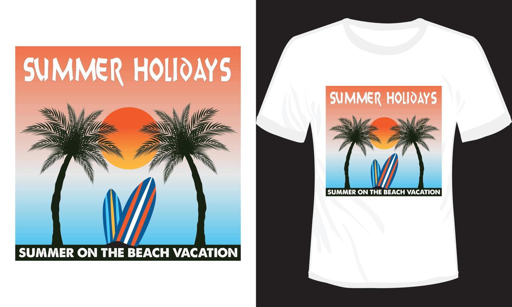verano Días festivos camiseta diseño vector ilustración