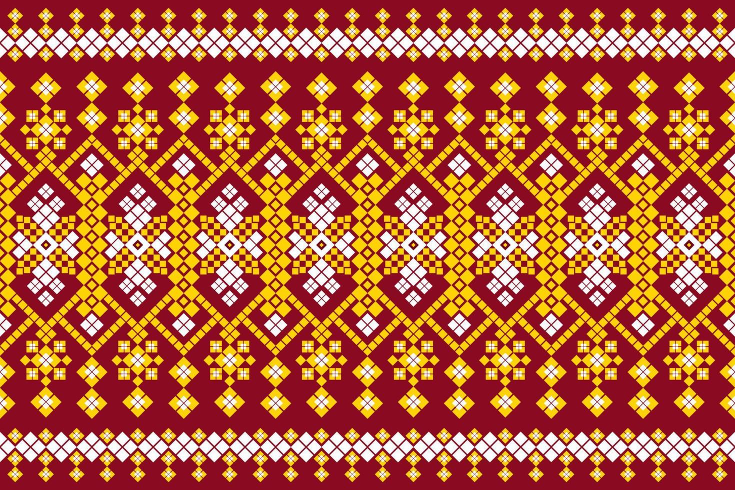 Seamless geometric ethnic asian oriental and tradition pattern design for texture and background. Silk and fabric pattern decoration for carpet, Thai clothing, wrapping and wallpaper vector