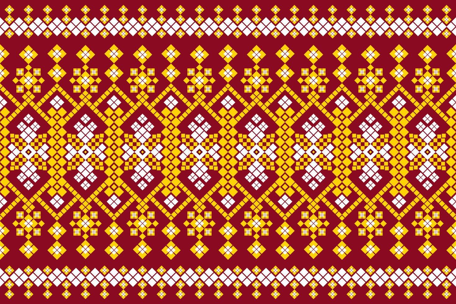 Seamless geometric ethnic asian oriental and tradition pattern design for texture and background. Silk and fabric pattern decoration for carpet, Thai clothing, wrapping and wallpaper vector