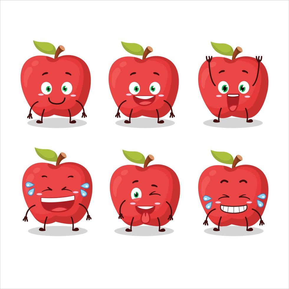 dibujos animados personaje de manzana con sonrisa expresión vector