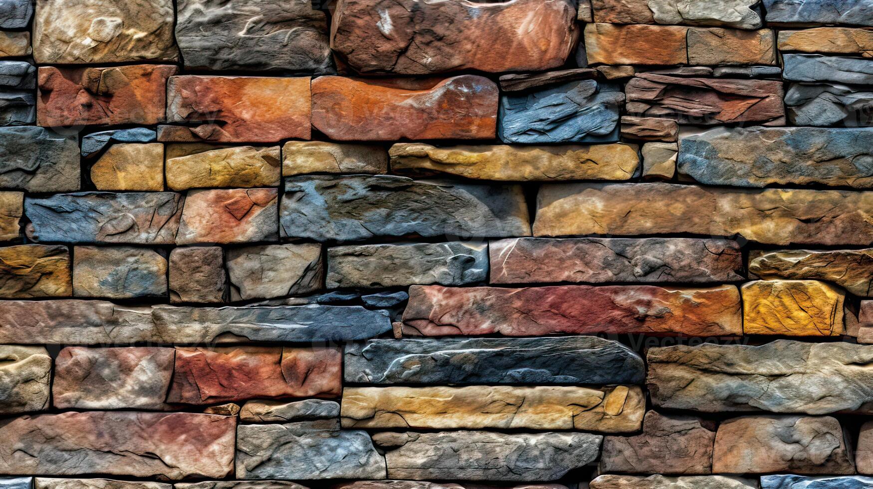 gres revestimiento pared con Roca efecto. chapa, antecedentes y textura. generativo ai. foto
