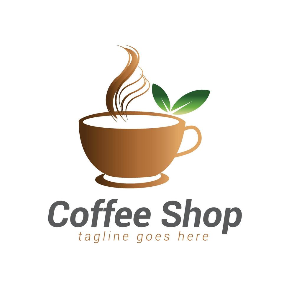 café tienda logo modelo diseño, adecuado para café y té tienda. vector